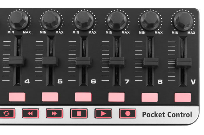 CONTROLEUR MIDI USB POCKETCONTROL PLUGGER 9 FADERS LINEAIRES