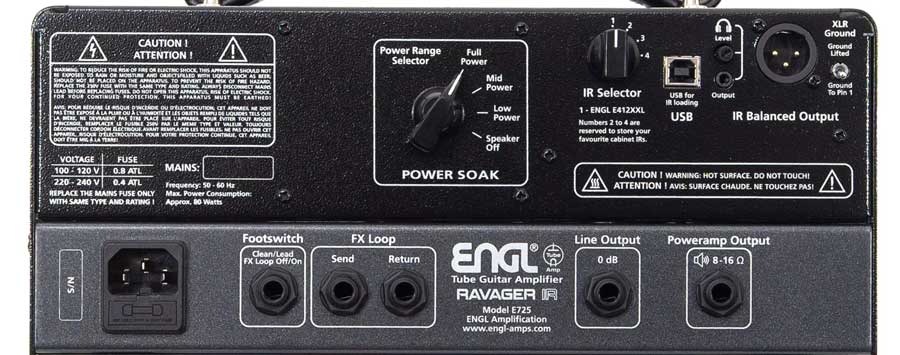 ENGL E725 Ravager IR tête ampli lampes