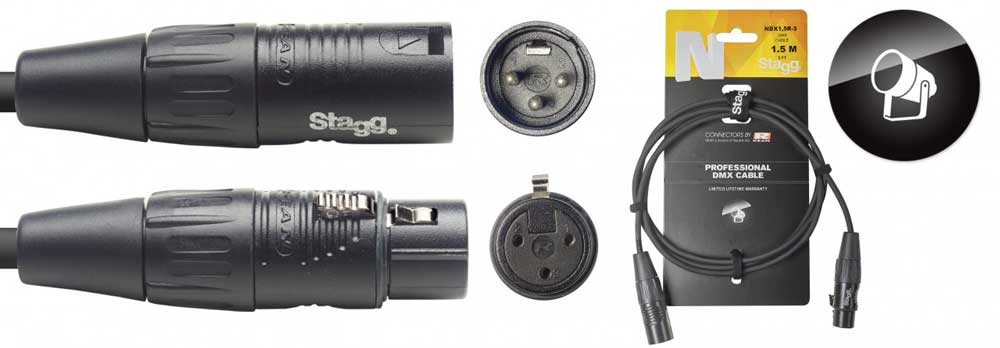 STAGG NDX1,5R-3 câble dmx 1,5m